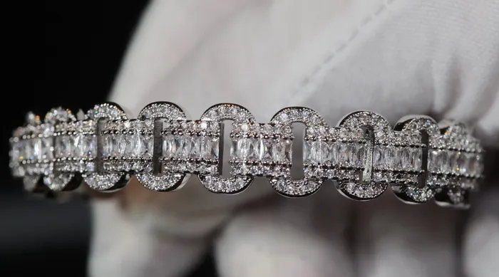 Baguette Diamond Bracelet Iced Out Bracelet Lab Diamonds London Bracelets