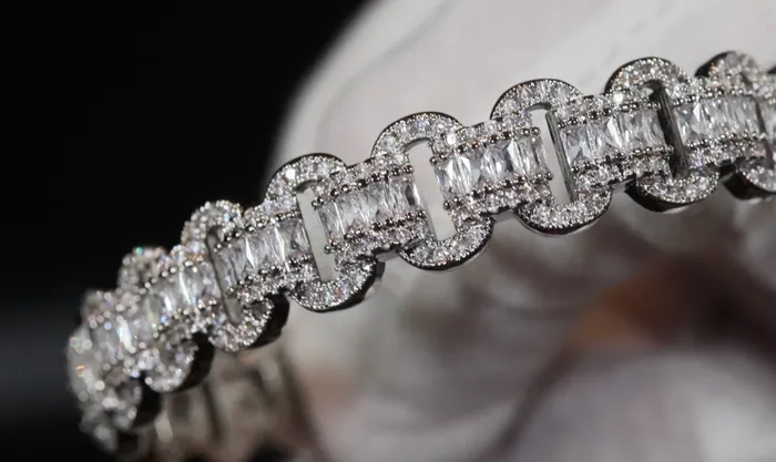 Baguette Diamond Bracelet Iced Out Bracelet Lab Diamonds London Bracelets