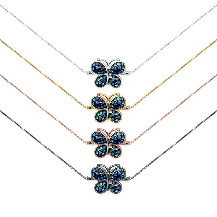 Bracelets GemMartUSA Abalone Shell Butterfly Charm Pendant 12x18mm Double Bail Bracelet Charm Bracelets GemMartUSA Abalone Shell Butterfly Charm Pendant 12x18mm Double Bail Bracelet Charm