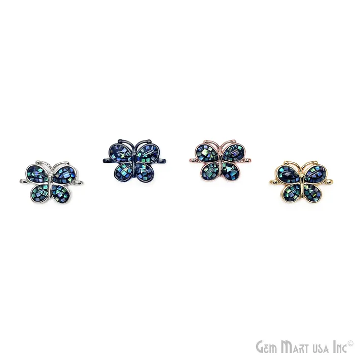 Bracelets GemMartUSA Abalone Shell Butterfly Charm Pendant 12x18mm Double Bail Bracelet Charm Bracelets GemMartUSA Abalone Shell Butterfly Charm Pendant 12x18mm Double Bail Bracelet Charm