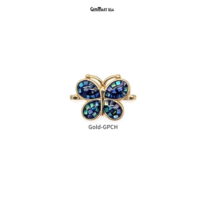 Bracelets GemMartUSA Abalone Shell Butterfly Charm Pendant 12x18mm Double Bail Bracelet Charm Bracelets GemMartUSA Abalone Shell Butterfly Charm Pendant 12x18mm Double Bail Bracelet Charm