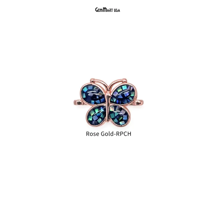 Bracelets GemMartUSA Abalone Shell Butterfly Charm Pendant 12x18mm Double Bail Bracelet Charm Bracelets GemMartUSA Abalone Shell Butterfly Charm Pendant 12x18mm Double Bail Bracelet Charm