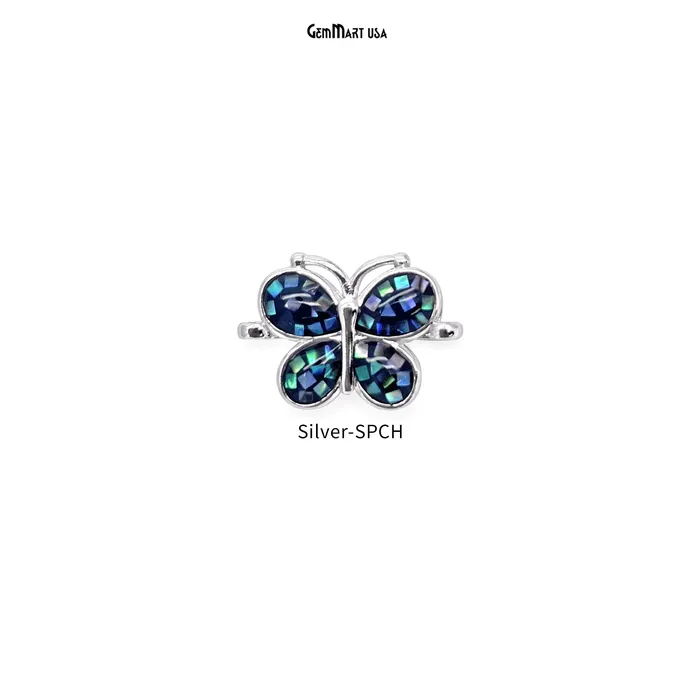 Bracelets GemMartUSA Abalone Shell Butterfly Charm Pendant 12x18mm Double Bail Bracelet Charm Bracelets GemMartUSA Abalone Shell Butterfly Charm Pendant 12x18mm Double Bail Bracelet Charm