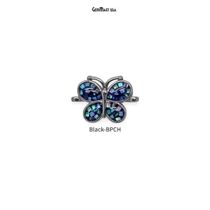 Bracelets GemMartUSA Abalone Shell Butterfly Charm Pendant 12x18mm Double Bail Bracelet Charm Bracelets GemMartUSA Abalone Shell Butterfly Charm Pendant 12x18mm Double Bail Bracelet Charm