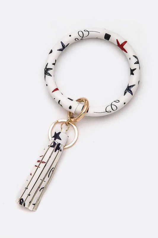 Bracelets LA Jewelry Plaza USA Printed Tassel Key Ring Bracelet Bracelets LA Jewelry Plaza USA Printed Tassel Key Ring Bracelet