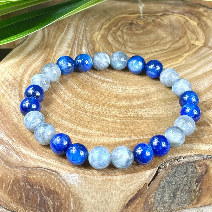 Bracelets Lily Rose Jewelry Kyanite Labradorite Duo Energy Shield Light Worker Protection Premium Collection 8mm Stretch Bracelet