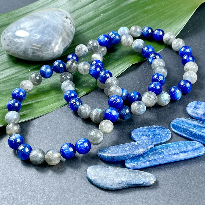 Bracelets Lily Rose Jewelry Kyanite Labradorite Duo Energy Shield Light Worker Protection Premium Collection 8mm Stretch Bracelet