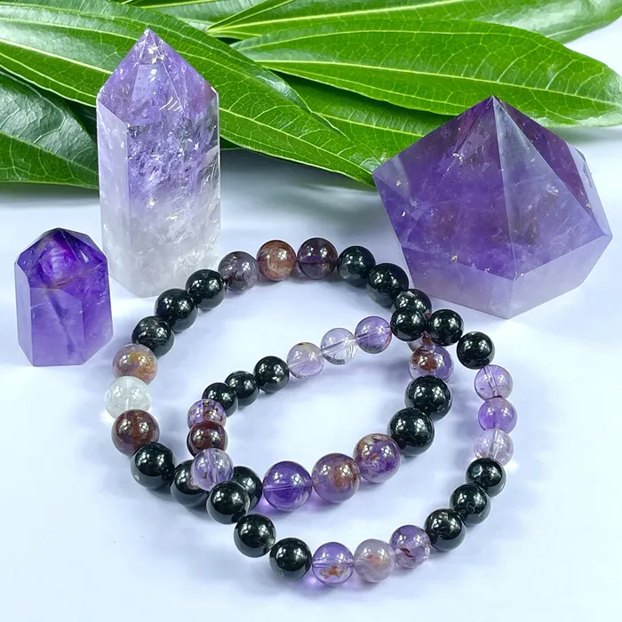 Bracelets Super Seven Hypersthene Duo Cosmic 5D Shift Cloak Protection Premium Collection 8mm Stretch Bracelet Lily Rose Jewelry Bracelets Super Seven Hypersthene Duo Cosmic 5D Shift Cloak Protection Premium Collection 8mm Stretch Bracelet Lily Rose Jewelry