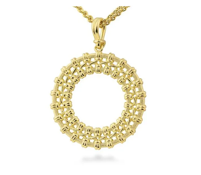 Breuning PreStyled Sets 14k Yellow Gold Textured Weave Pendant I8791