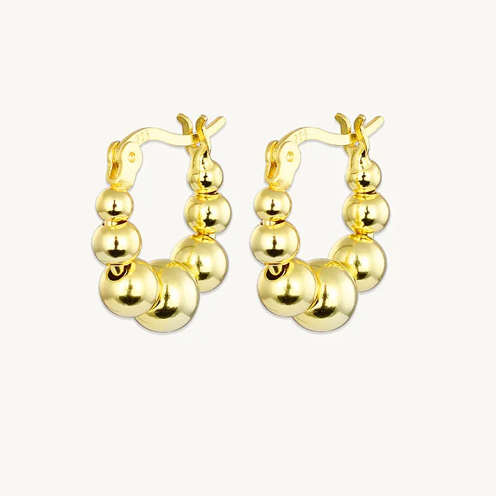 Camile Stone Earrings Asymmetric Ball Hoop Earrings