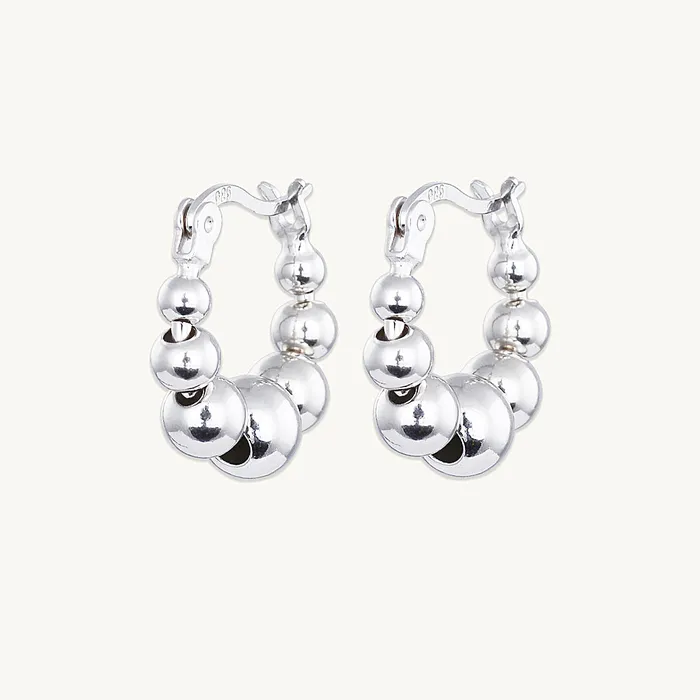 Camile Stone Earrings Asymmetric Ball Hoop Earrings