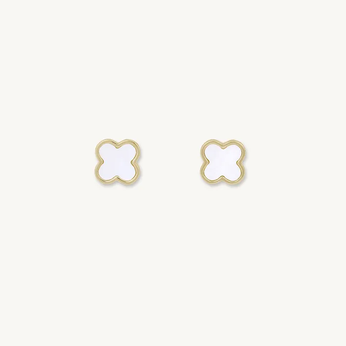 Camile Stone Earrings Clover Mother Of Pearl Stud Earrings