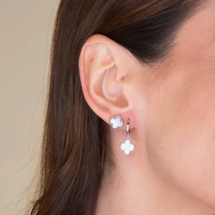 Camile Stone Earrings Clover Mother Of Pearl Stud Earrings