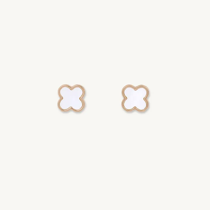 Camile Stone Earrings Clover Mother Of Pearl Stud Earrings