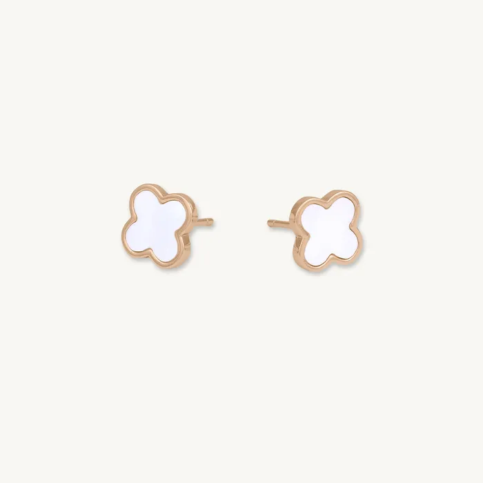 Camile Stone Earrings Clover Mother Of Pearl Stud Earrings