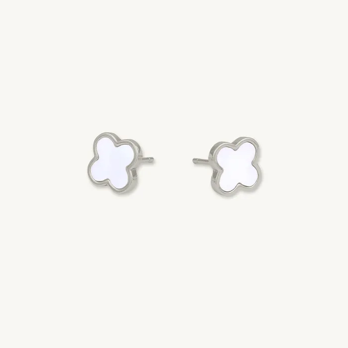 Camile Stone Earrings Clover Mother Of Pearl Stud Earrings