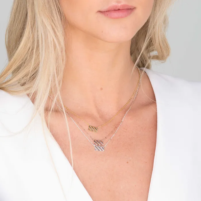 Camile Stone Necklaces 888 Angel Number Pendant Necklace