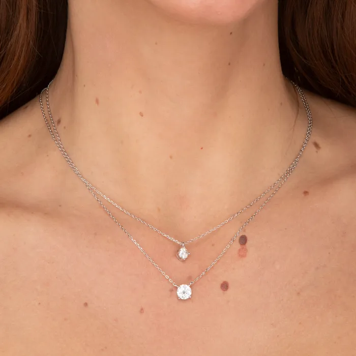Camile Stone Necklaces Classic Solitaire Pendant Moissanite Necklace 05 Carat