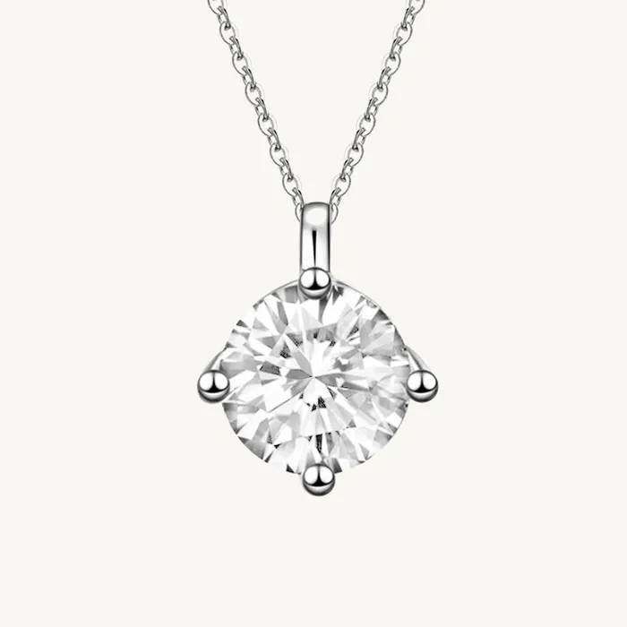 Camile Stone Necklaces Classic Solitaire Pendant Moissanite Necklace 05 Carat