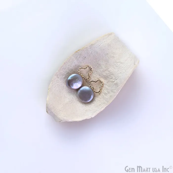 Charm Necklaces Freshwater Baroque Black Pearl Charm Gold Finding Clover Loop 19x14mm 1pair GemMartUSA Charm Necklaces Freshwater Baroque Black Pearl Charm Gold Finding Clover Loop 19x14mm 1pair GemMartUSA