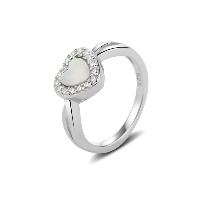 Cherished Moments Jewelry Sterling Silver Mother of Pearl Heart Ring for Kids Rings