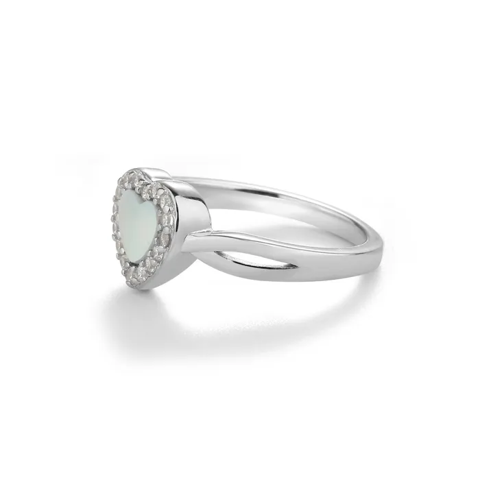 Cherished Moments Jewelry Sterling Silver Mother of Pearl Heart Ring for Kids Rings
