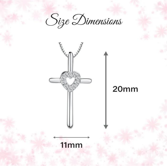 Cherished Moments Necklaces SALE Sterling Silver Childrens Cross Necklace with CZ Heart