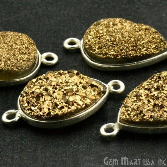 Clearance Titanium Druzy 12x16mm Pears Silver Double Bail Gemstone Connector GemMartUSA Rings Clearance Titanium Druzy 12x16mm Pears Silver Double Bail Gemstone Connector GemMartUSA Rings