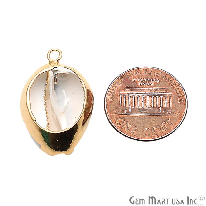 Conch Seashell Gold Electroplated Beach Charm Connector GemmartUSA Charm Necklaces Conch Seashell Gold Electroplated Beach Charm Connector GemmartUSA Charm Necklaces