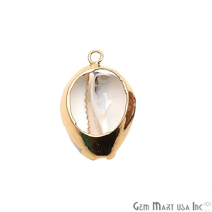 Conch Seashell Gold Electroplated Beach Charm Connector GemmartUSA Charm Necklaces Conch Seashell Gold Electroplated Beach Charm Connector GemmartUSA Charm Necklaces