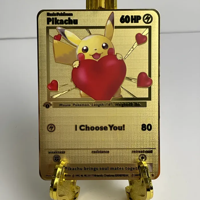 Customized Jewel PreStyled Sets Gold Plated Pokemon Collectible Cards