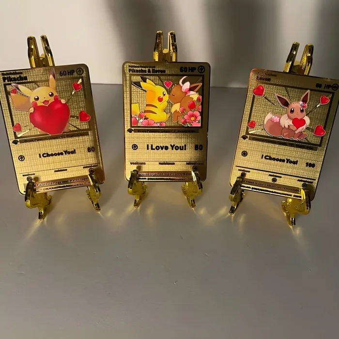 Customized Jewel PreStyled Sets Gold Plated Pokemon Collectible Cards