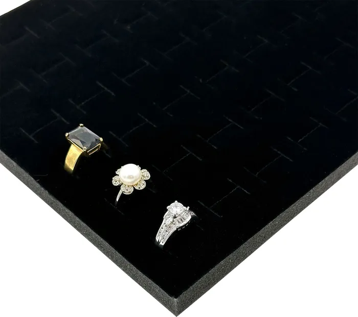 Deluxe Black Velvet Ring Foam for 72 Rings JPIDisplay Rings Deluxe Black Velvet Ring Foam for 72 Rings JPIDisplay Rings