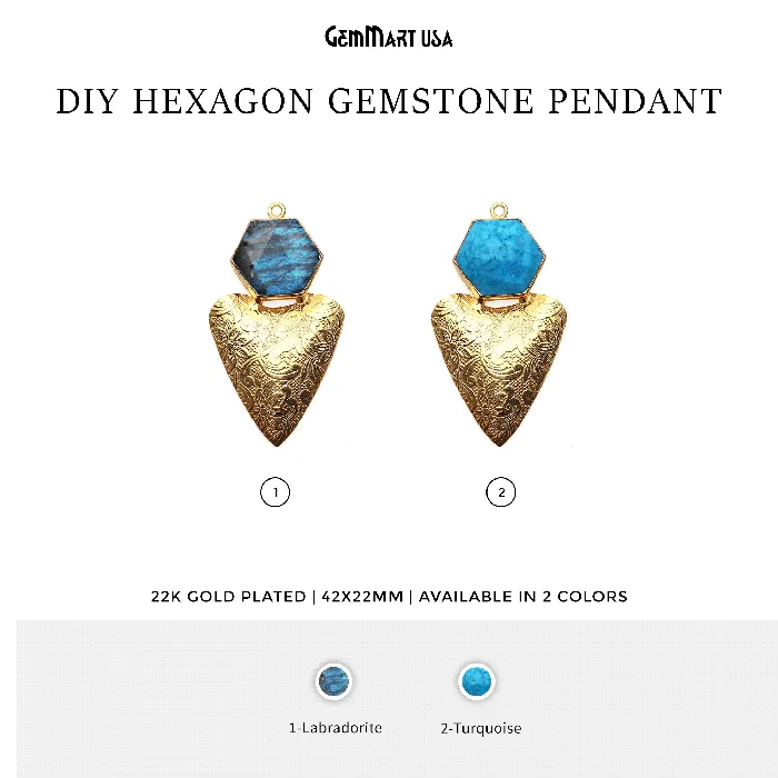 DIY Gemstone Finding Connector Gold Plated 42x22mm 1PC GemmartUSA PreStyled Sets DIY Gemstone Finding Connector Gold Plated 42x22mm 1PC GemmartUSA PreStyled Sets