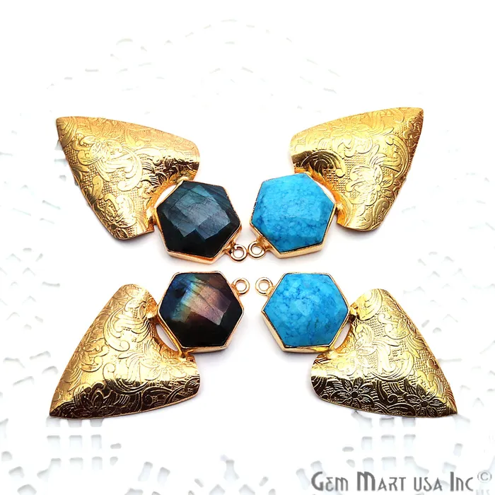 DIY Gemstone Finding Connector Gold Plated 42x22mm 1PC GemmartUSA PreStyled Sets DIY Gemstone Finding Connector Gold Plated 42x22mm 1PC GemmartUSA PreStyled Sets