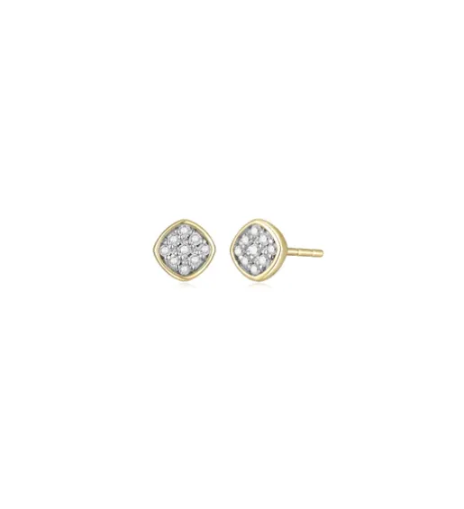 Earrings 14k Yellow Gold Pave Diamond Petite Stud Earrings I8352 Charles Garnier Earrings 14k Yellow Gold Pave Diamond Petite Stud Earrings I8352 Charles Garnier