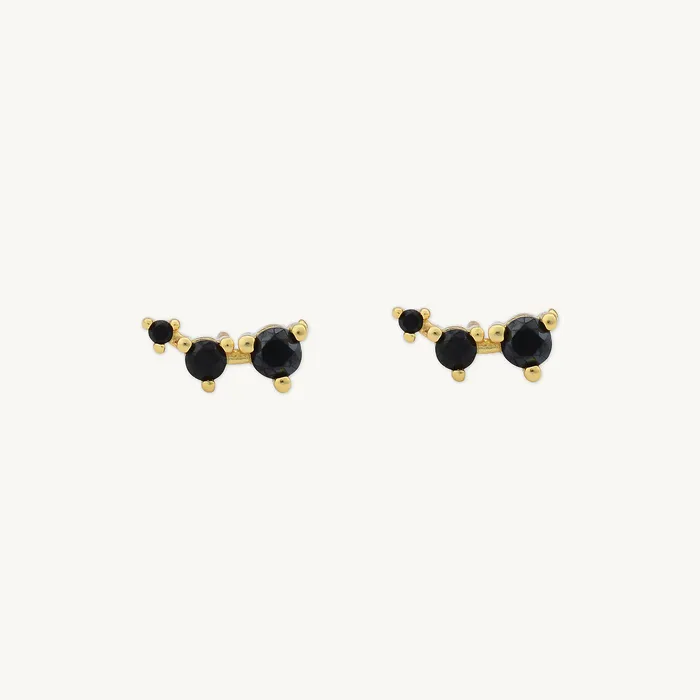 Earrings Camile Stone Black Trio Sapphire Stud Earrings