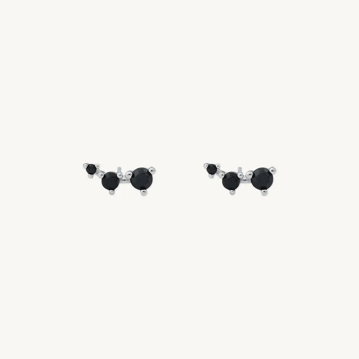 Earrings Camile Stone Black Trio Sapphire Stud Earrings