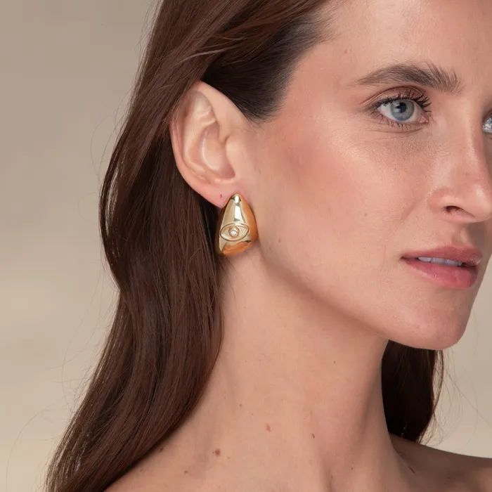 Earrings Camile Stone Evil Eye Dome Stud Earrings