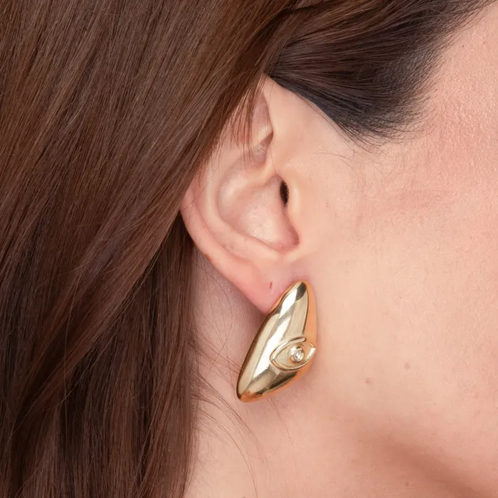 Earrings Camile Stone Evil Eye Dome Stud Earrings