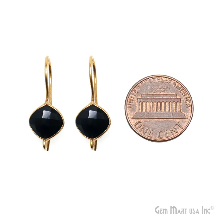 Earrings Cushion Shape 8mm Gemstone Connector Hook Earrings GemMartUSA Earrings Cushion Shape 8mm Gemstone Connector Hook Earrings GemMartUSA