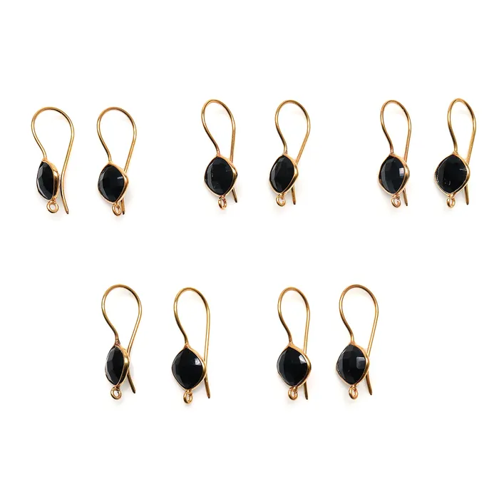 Earrings Cushion Shape 8mm Gemstone Connector Hook Earrings GemMartUSA Earrings Cushion Shape 8mm Gemstone Connector Hook Earrings GemMartUSA