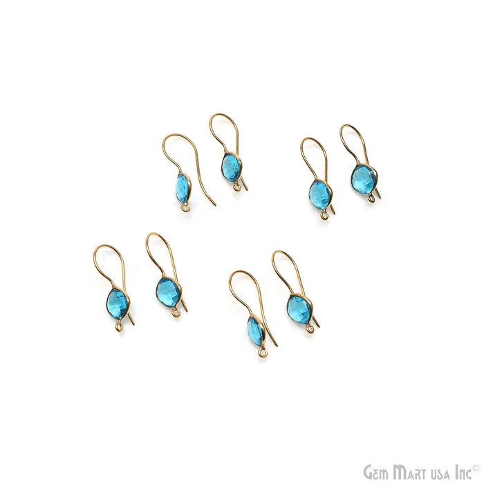 Earrings Cushion Shape 8mm Gemstone Connector Hook Earrings GemMartUSA Earrings Cushion Shape 8mm Gemstone Connector Hook Earrings GemMartUSA