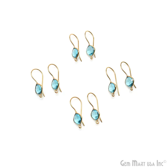 Earrings Cushion Shape 8mm Gemstone Connector Hook Earrings GemMartUSA Earrings Cushion Shape 8mm Gemstone Connector Hook Earrings GemMartUSA