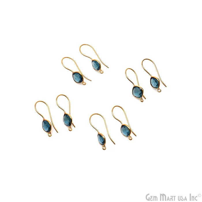 Earrings Cushion Shape 8mm Gemstone Connector Hook Earrings GemMartUSA Earrings Cushion Shape 8mm Gemstone Connector Hook Earrings GemMartUSA