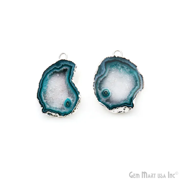 Earrings GemMartUSA Geode Druzy 27x19mm Organic Gold Electroplated Single Bail Gemstone Earring Connector 1 Pair Earrings GemMartUSA Geode Druzy 27x19mm Organic Gold Electroplated Single Bail Gemstone Earring Connector 1 Pair
