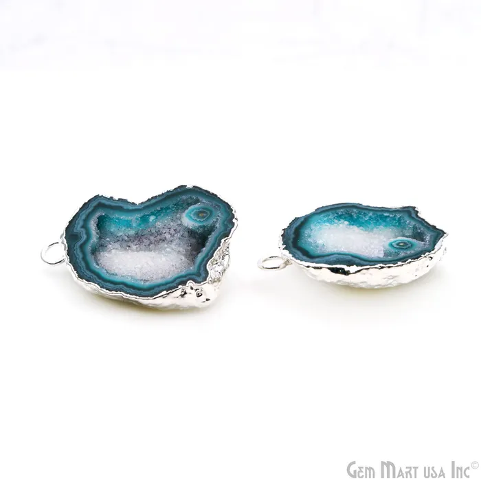 Earrings GemMartUSA Geode Druzy 27x19mm Organic Gold Electroplated Single Bail Gemstone Earring Connector 1 Pair Earrings GemMartUSA Geode Druzy 27x19mm Organic Gold Electroplated Single Bail Gemstone Earring Connector 1 Pair