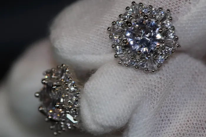 Earrings Lab Diamonds London Octagon Diamond Ear Studs Womens Stud Earrings Mens Diamond Ear Studs Iced Ear Studs