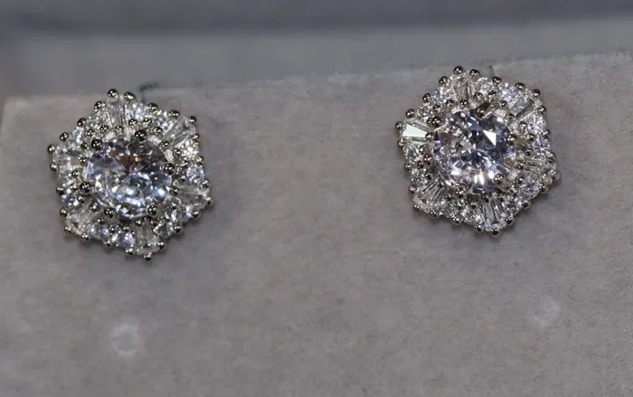 Earrings Lab Diamonds London Octagon Diamond Ear Studs Womens Stud Earrings Mens Diamond Ear Studs Iced Ear Studs