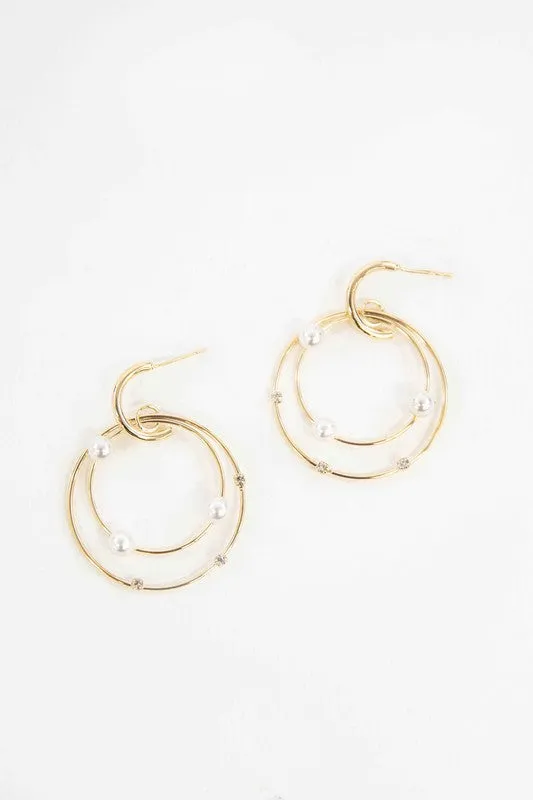 Earrings Lovoda Fawn Pearl Hoop Earrings